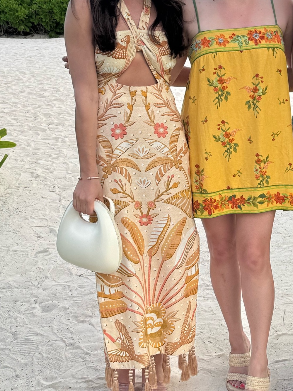 FARM RIO tropical Chic cutout printed linen-blend halterneck midi dress- size S - Picture 3 of 3
